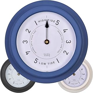 CKB LTD Traditionelle nautische Gezeitenuhr, wetterfest, für den Innen- und Außenbereich, batteriebetrieben, ideale Dekoration für Zuhause oder Wohnwagen, 22,7 cm, Stahl (Lulworth Blue)