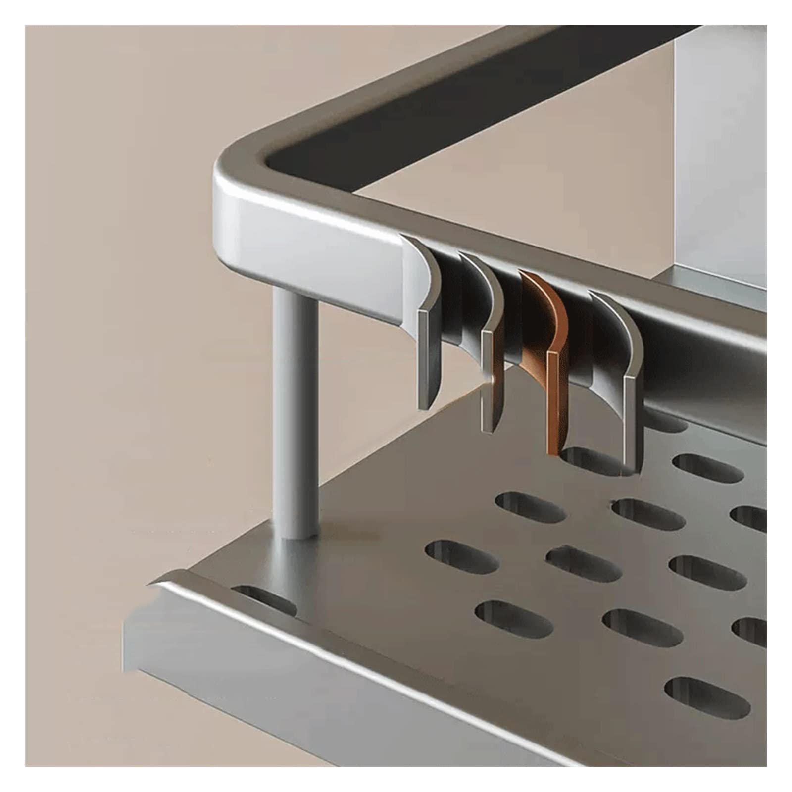 HASMI Mensola Doccia Angolare Scaffale portaoggetti Lavabo WC Scaffale Semplice Scaffale da Cucina Scaffale da Cucina in Metallo Scaffale Perforato da Parete Ripiano Doccia (Size : 50)