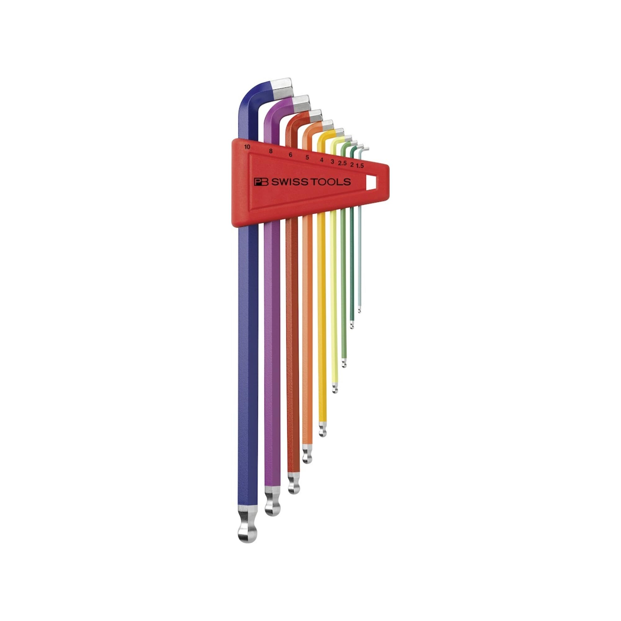 PB Swiss Tools PB 2212LH-10 RB Ballend hex wrench set long stubby tip rainbow by PB Swiss