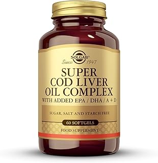 Super Cod Liver Oil Complex Softgels - Pack of 60 - Essential Fatty Acids, Vitamin A & D - Brain, Vision and Heart Health Support