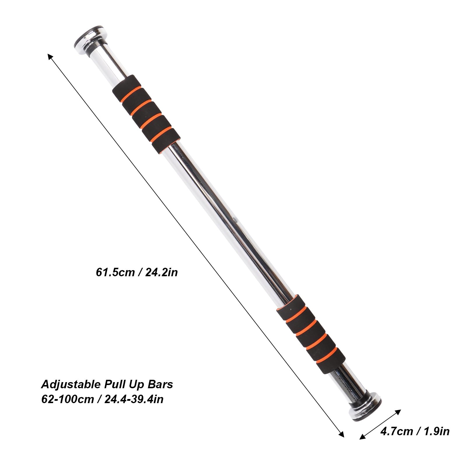 Generic Regulowany Drążek do Podciągania Przy Drzwiach, Wytrzymały do ​​ćwiczeń w Domu, z Wygodnymi Uchwytami, Regulowany w Zakresie 62-100 Cm