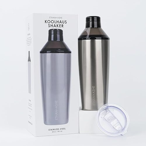 Miniatura 5 de Koolhaus - Coctelera Ethan + Ashe - Coctelera aislada al vacío y colador de cócteles, doble pared, tapa de viaje incluida, herramientas esenciales