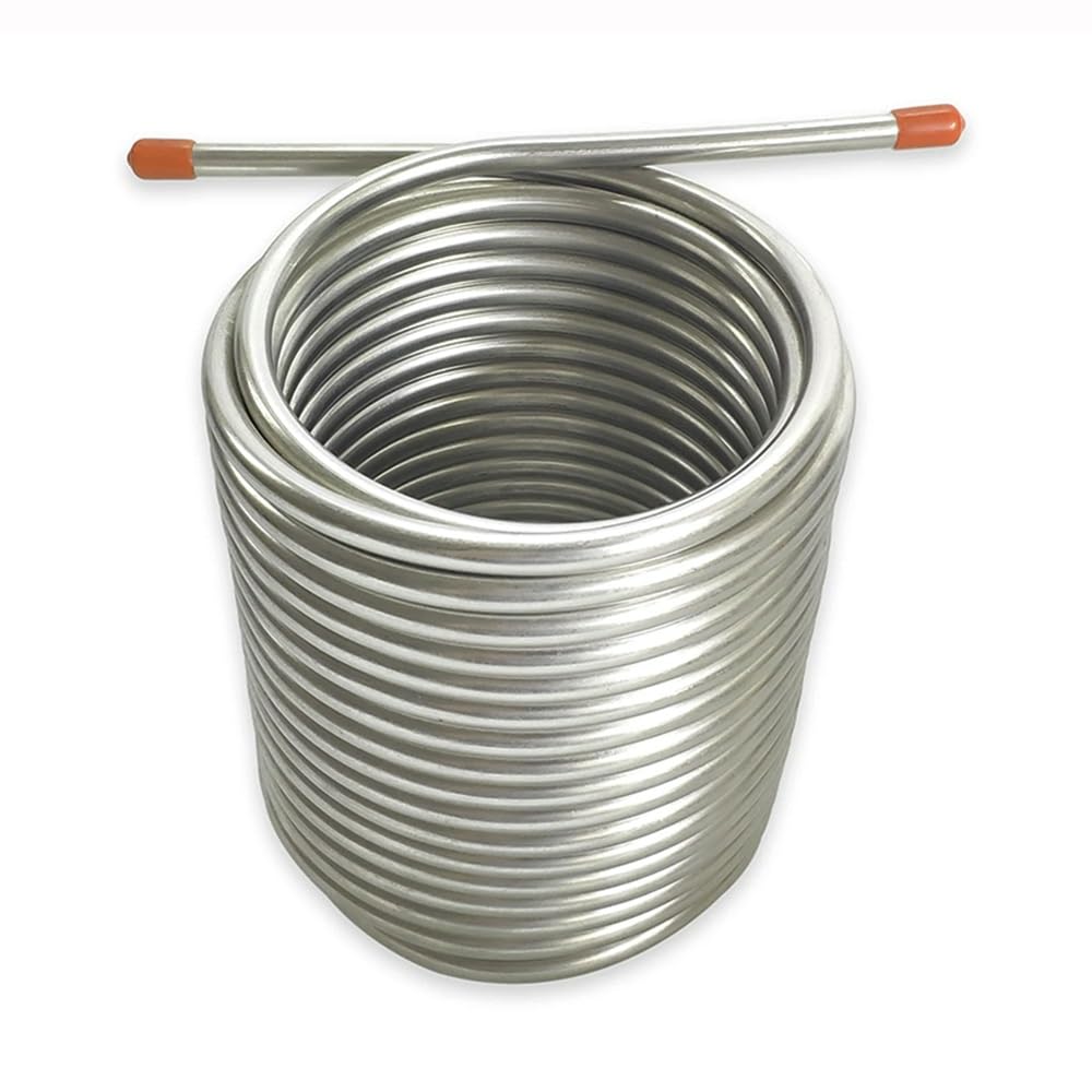 Serpentín de enfriamiento del refrigerador del mosto de la longitud del 14m, acero inoxidable 304 de la categoría alimenticia, serpentín de enfriamiento al aire libre de la cerveza de la incubadora