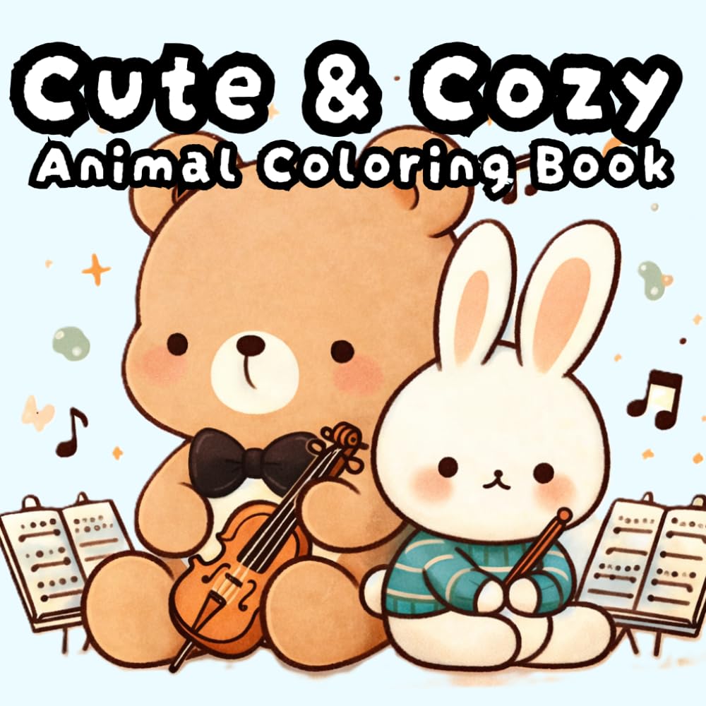 Cute & Cozy Animal Coloring Book: Adorable and Relaxing Designs of Cute Animals in Cozy Daily Life, Fun for all Ages