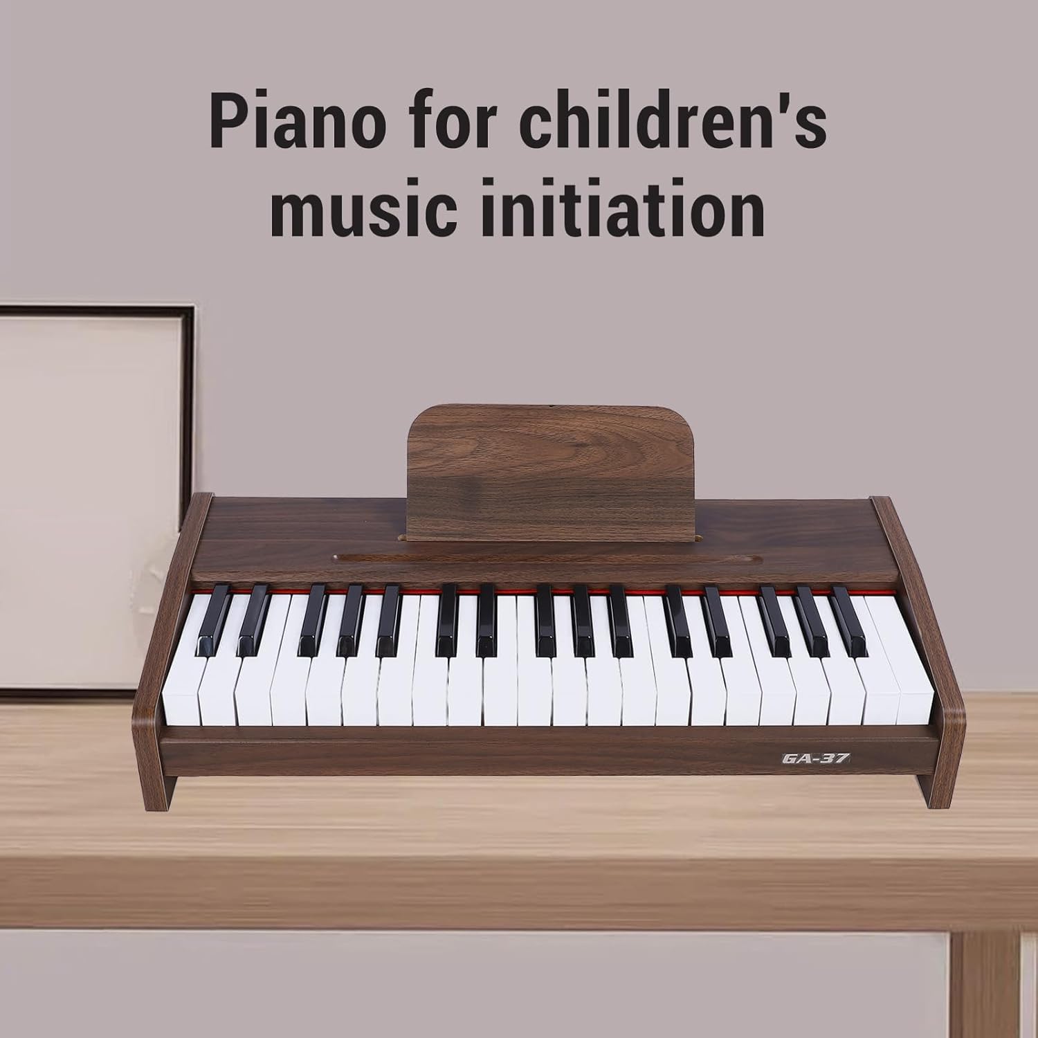 Tastiera Elettronica A 37 Tasti, Tastiera per Pianoforte per Bambini Compatta E Leggera con Finitura Effetto Legno, Strumento Musicale Educativo Giocattolo A 3 Ottave per Principianti Ed Es