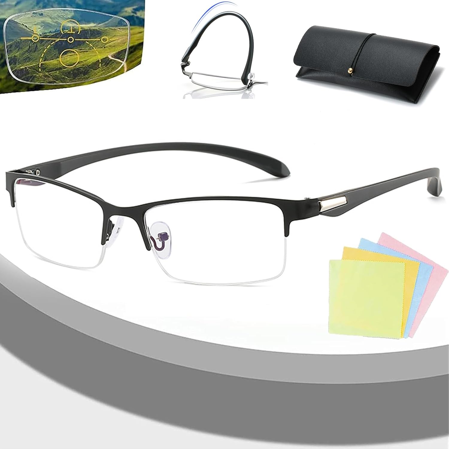 Manly Kicks Reading Glasses, Titanium MultiFocus Reading