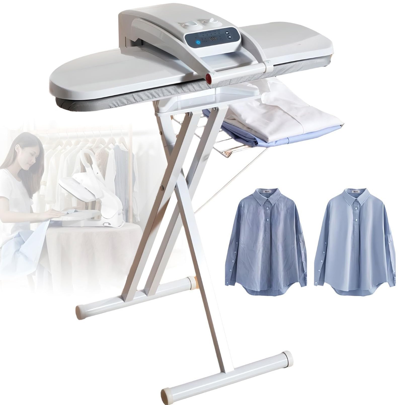 Presse à Repasser à Vapeur Intelligente,1800 W,Surface De Repassage De 800 X 310 Mm,Pression De 50 Kg,Réservoir D'eau De 300 Ml,Pour Draps,Taies D'oreiller,Serviettes Et Autres Textiles Withstand