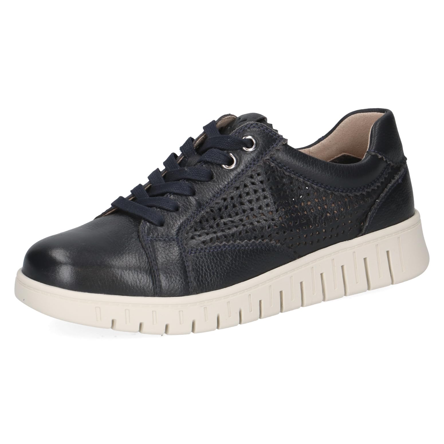 CAPRICE women's leather sneakers, Blue (OCEAN NAPPA), 7.5 UK
