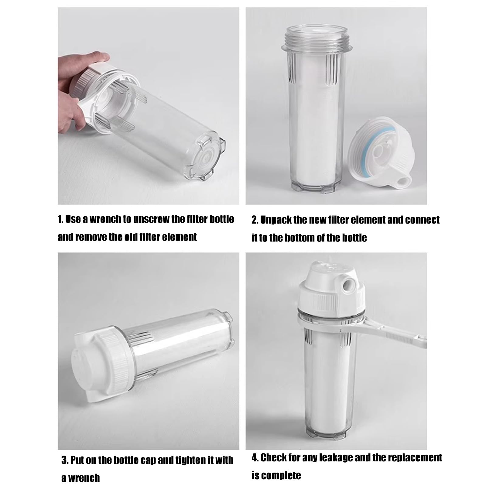 Botella de filtro depurador de agua transparente, dispensador de agua, reemplazo de filtro de botella de filtración transparente para accesorio depurador