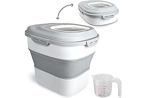 Homfa 50-Pound Rolling Dog Food Storage Container with Airtight Flip Lid