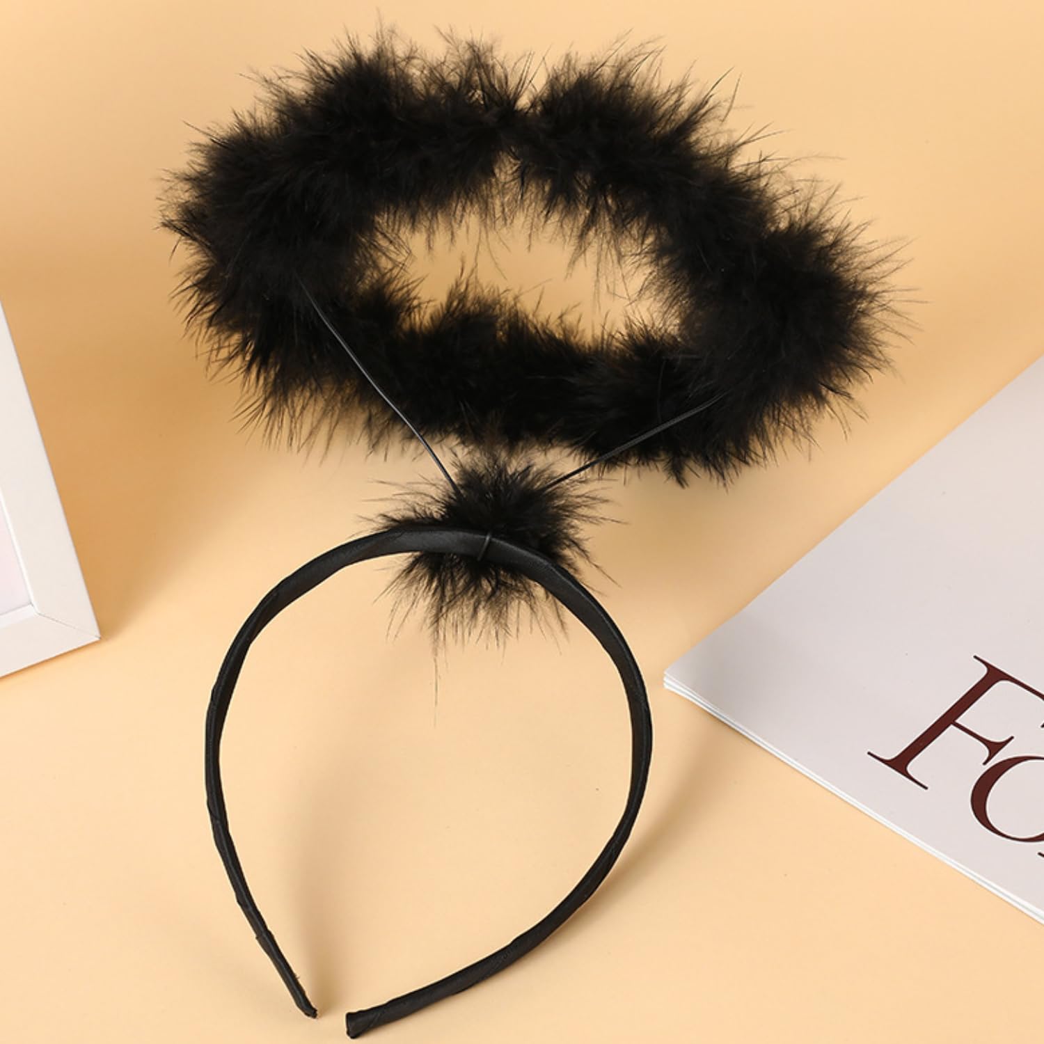RmKbe 6 Pieces Angel Halo Headband Feather Halo Headband Christmas Headpiece Halloween Angel Costume for Adults - Image 2