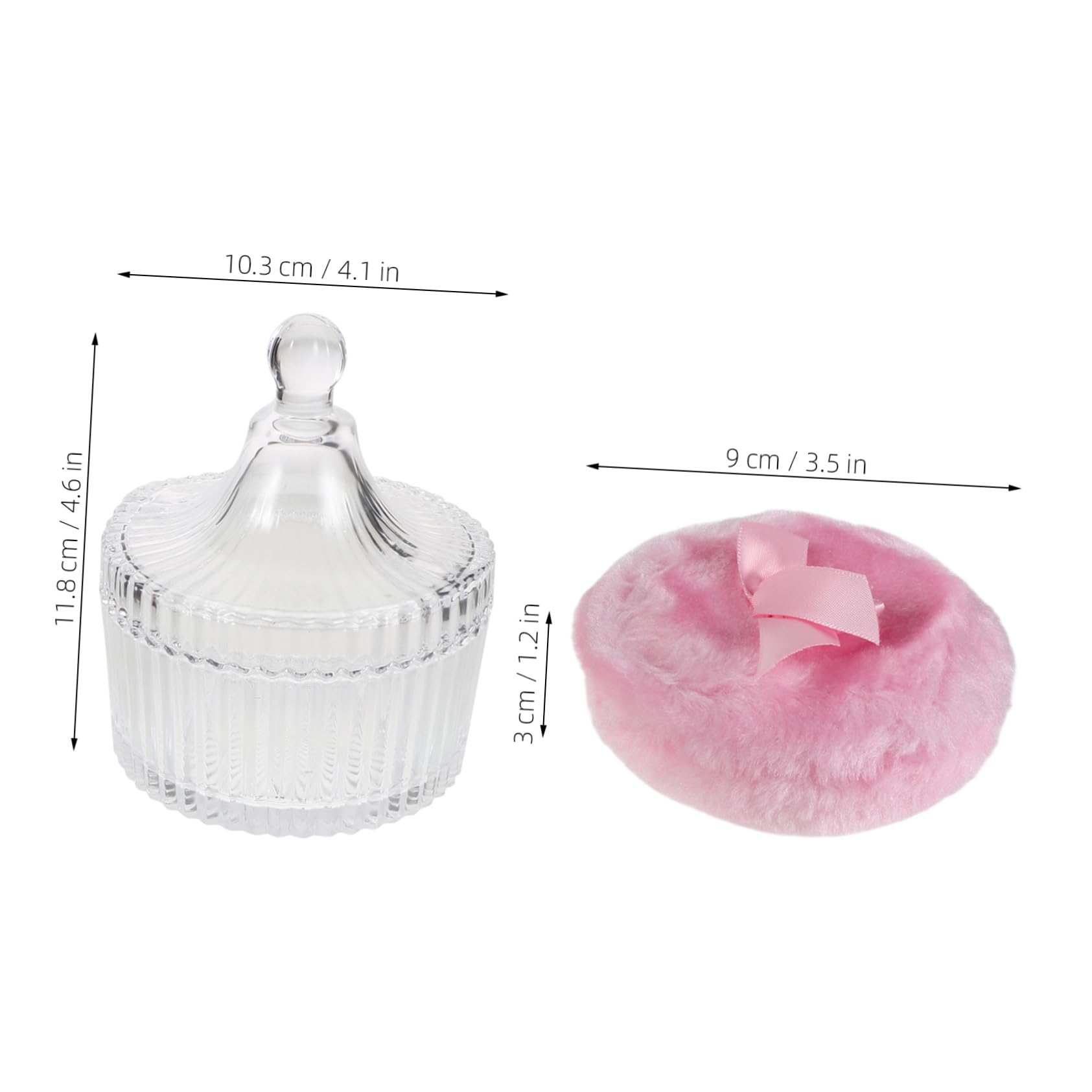 Make Up Puderquaste für Losen Puder mit Glasbehälter, 90x30 Mm
