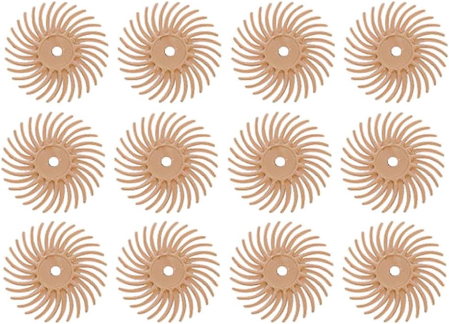 12 Pack 9/16" Peach 3M 6 Micron Radial Discs Polishing Set Metal Finishing Jewelry Making Flex Shaft Rotary Tool Kit