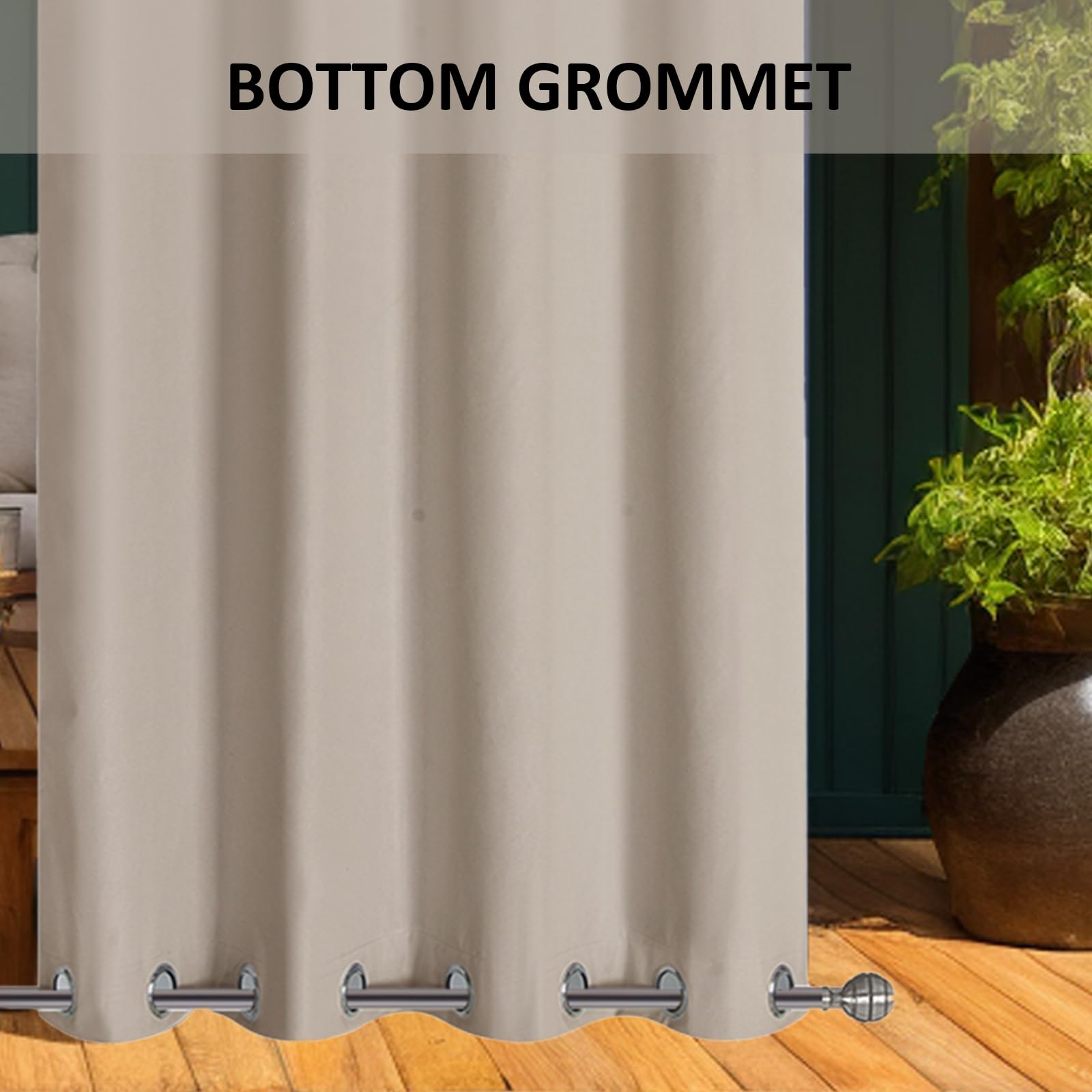 ele ELEOPTION Tenda Impermeabile per Esterni, con Occhielli, Protezione UV, per Portico Anteriore, Pergola Cabana Patio Coperto Gazebo, Dock e Casa in Spiaggia (2 pezzi, 137 X 244cm, Beige)