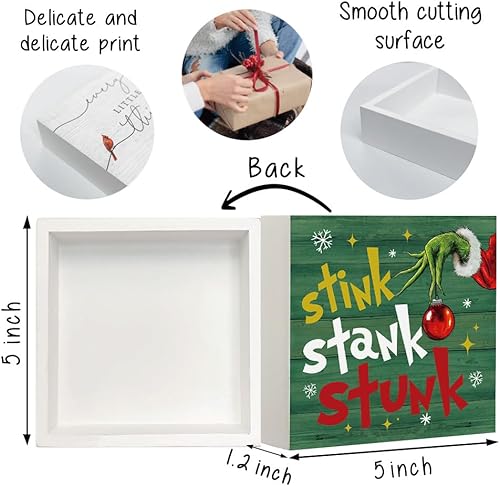 Miniatura 2 de Letrero de madera con texto en inglés Merry Christmas para decoración del hogar, decoración de pared de Navidad, decoración navideña para