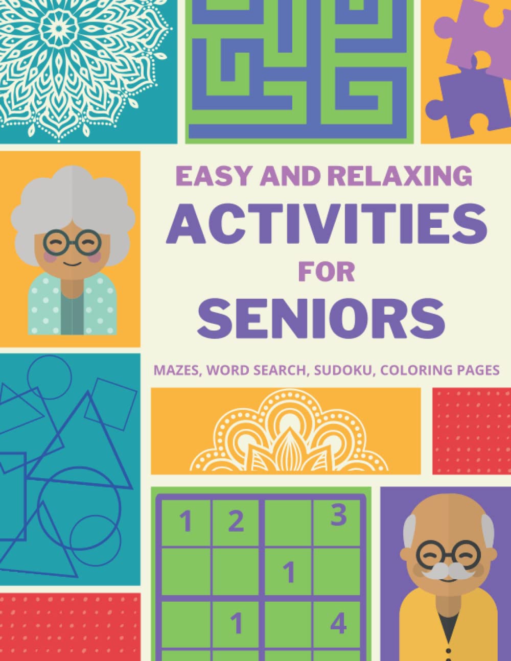 Buy Easy and Relaxing Activities for Seniors mazes word search sudoku