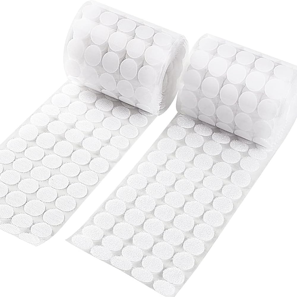 1600Pcs (800 Sets) 0.78in/20mm Diameter Hook and Loop Dots Self Adhesive Dots Tapes, Sticky Fastener Round Tapes for Home, Office and Classroom