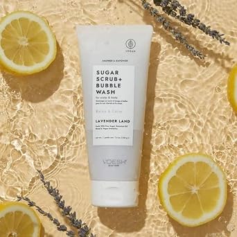 VOESH Shower & Empower Duo, Vitamin C Shower Filter, Exfoliating Sugar Scrub, Body Wash, Clean Shower Care Set, Vegan Skincare, Spa Gift, Clean Beauty