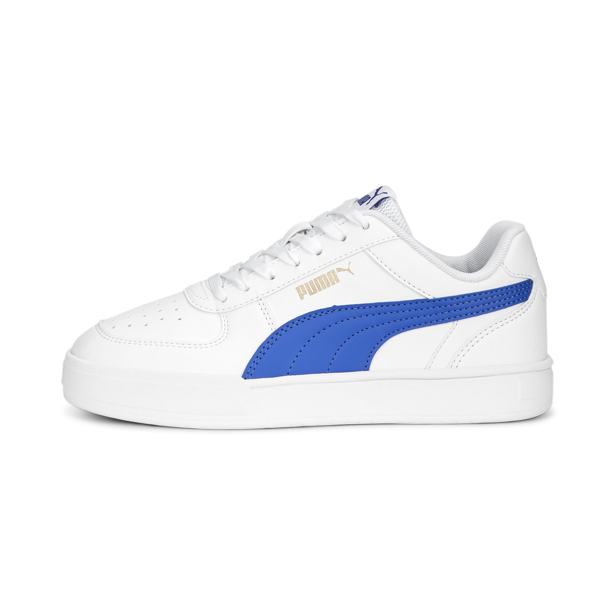 PUMA Unisex Kids' Fashion Shoes CAVEN JR Trainers & Sneakers, PUMA WHITE-ROYAL SAPPHIRE-PUMA GOLD, 38.5
