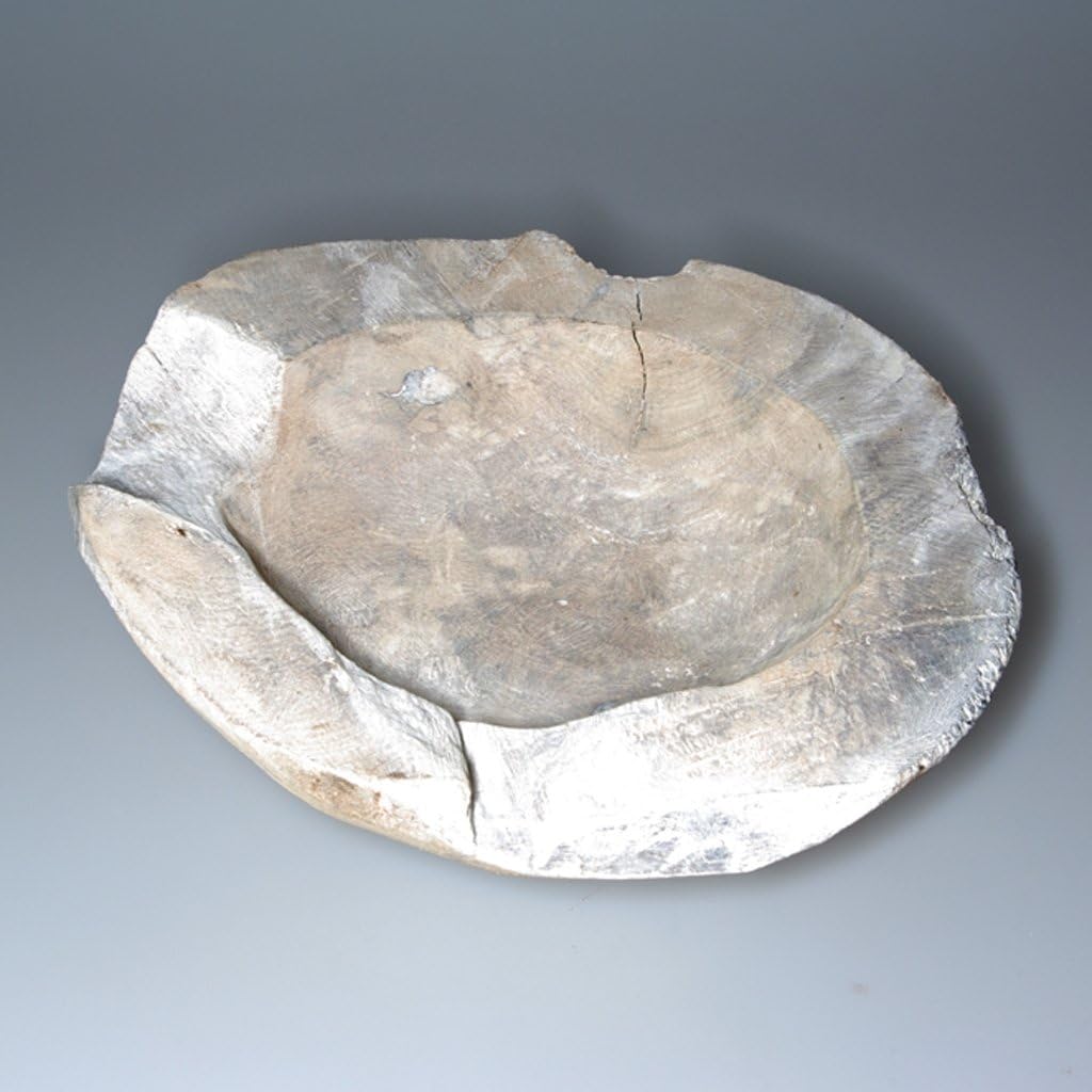 Teak Wooden Bowl Capricious – Solid Walnut Wood,/Diameter Approx. 20-25 cm – Unikat – 2763, Teak, Teak Weiß - Stone Washed, 20-25 cm