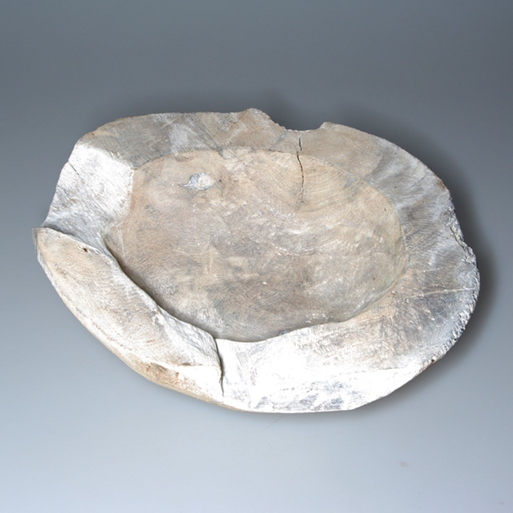 Teak Wooden Bowl Capricious – Solid Walnut Wood,/Diameter Approx. 20-25 cm – Unikat – 2763, Teak, Teak Weiß - Stone Washed, 20-25 cm