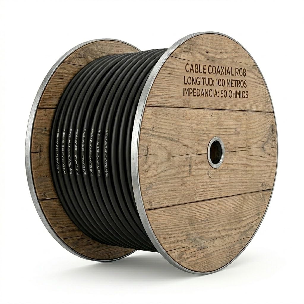 Silex | Cable Coaxial RG8 50 Ohm Tipo LMR400 | Conexión RF de Baja pérdida para Antenas WiFi, 4G LTE y Radio | Técnicos telecomunicaciones y Redes inalámbricas| 100 Metros