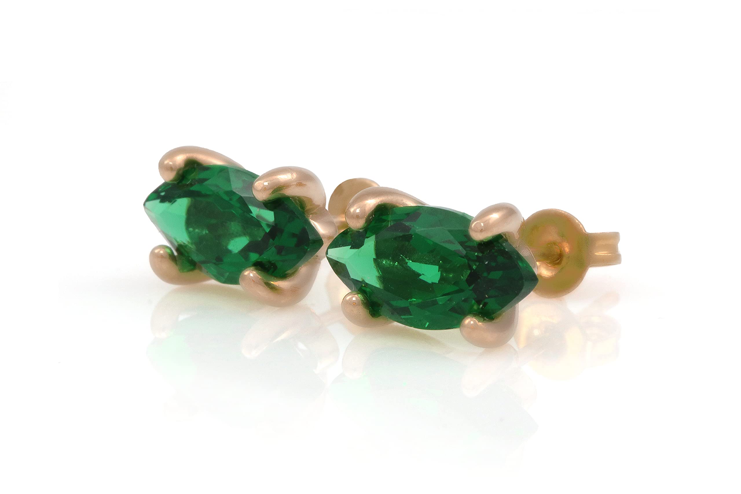 Orecchini Senza Tempo Verde Smeraldo - Delicati Orecchini Perno Verdi, Orecchini per Tutti i Giorni, Orecchini Sposa, Orecchini Delicati - Materiale Personalizzabile - Gioielli Fatti a Mano di Scatola