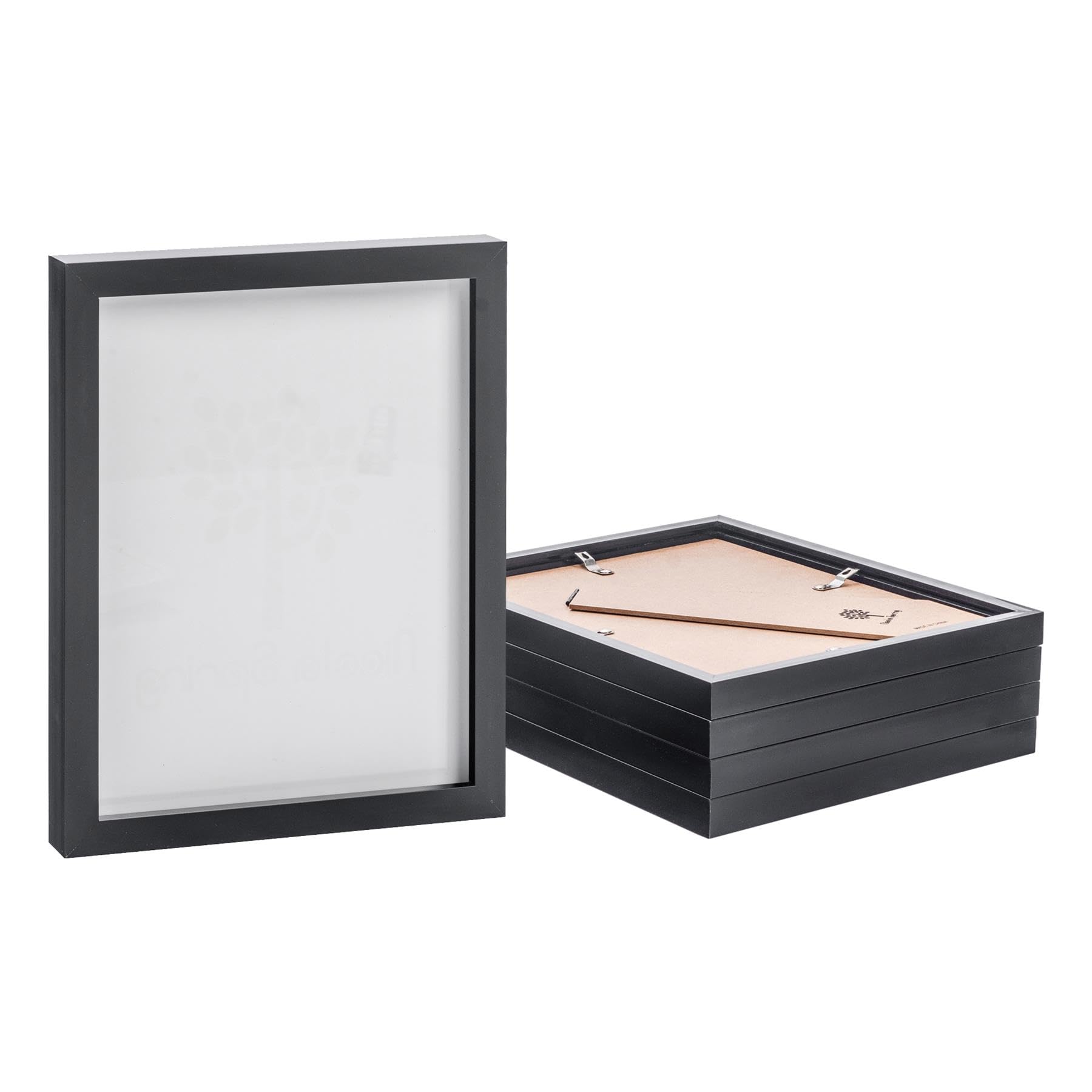 Nicola Spring Photo Frames - Fits Photo Size 8 x 10 (20 x 25cm) - Pack of 5 - Black Picture Frame Wall Mounted Portrait with Stand Freestanding Certificate Poster Display