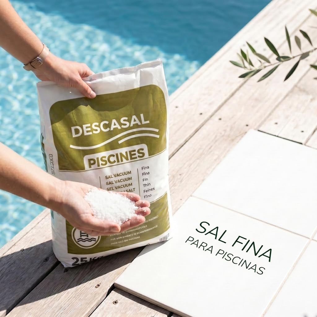 Sal para Piscinas 25 kg | Sal Piscina CLORACION Salina | REMDIMIENTO Alto | Sal Fina Vacuum | Agua Clara EN Piscinas, SPA y JACUZZIS.