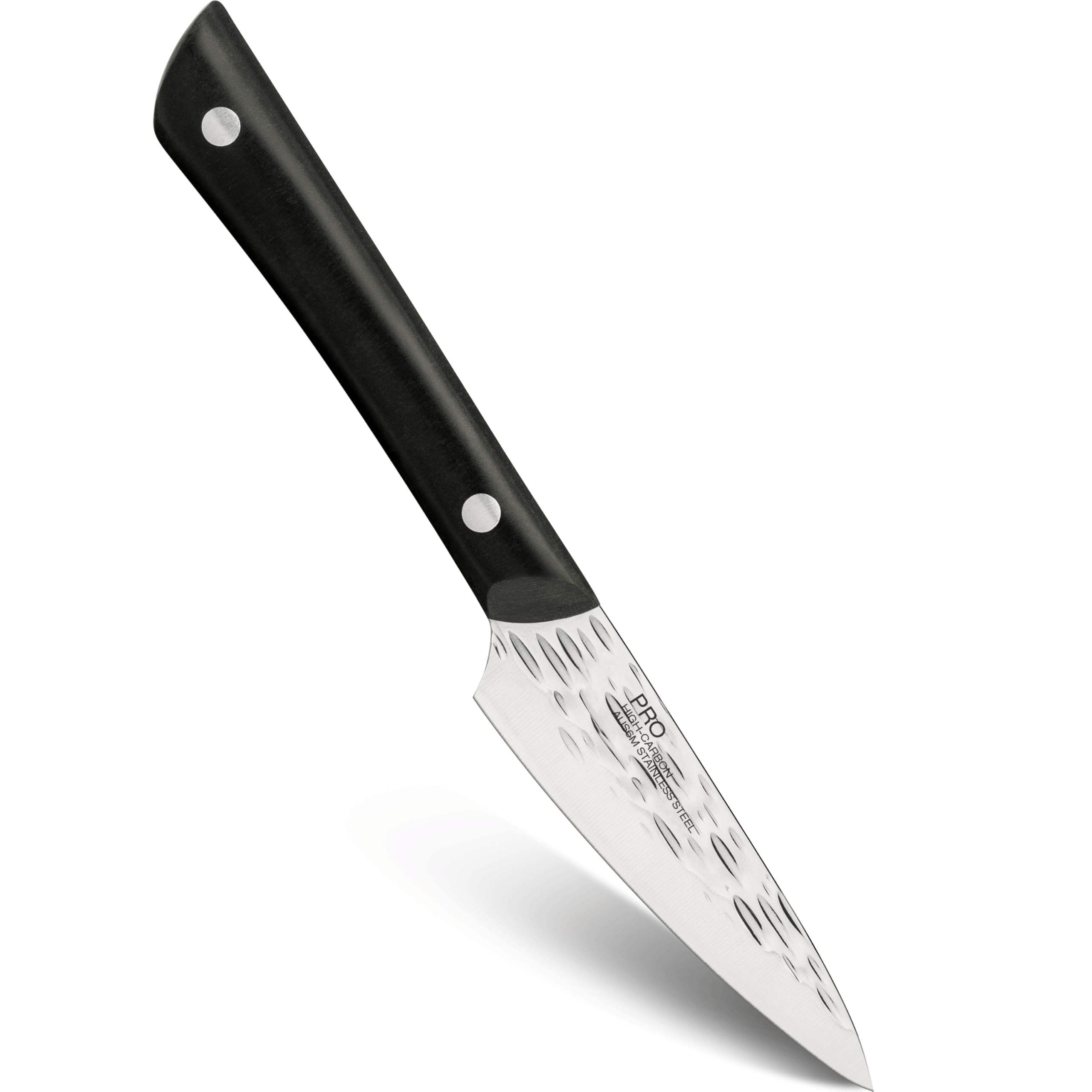 PRO 3.5" Paring Knife, Hand Sharpened Vegetable & Fruit Knife, Japanese AUS6M Stainless Steel Blade, Full-Tang POM Handle, NSF Certified, Small Kitchen Tool for Peeling, Coring & Cutting