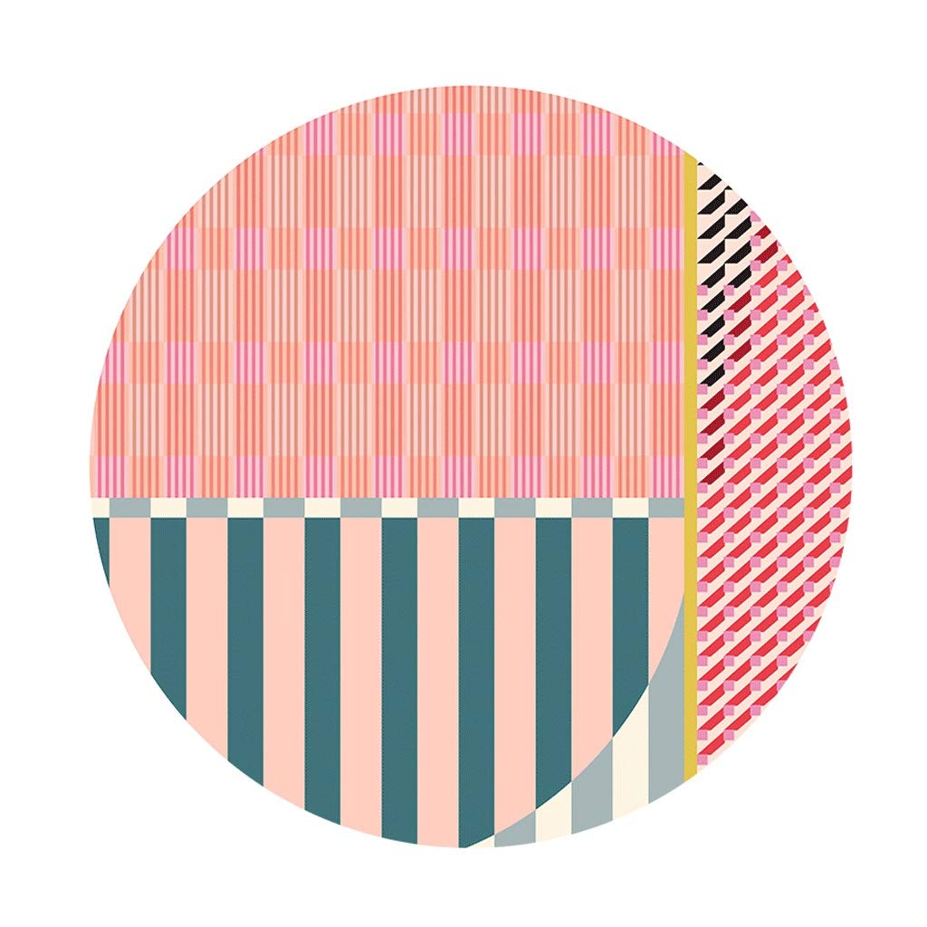 Tapis de haute qualité moderne WEN rond et épais pour salon rose 120cm