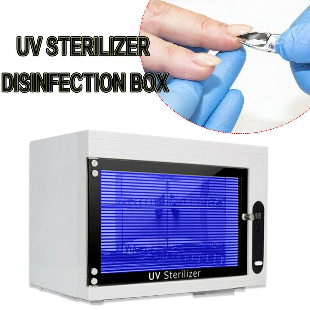 Sterylizator gorącym powietrzem do narzędzi do paznokci, 220 V, 6 W, suchy sterylizator, biały, metalowy pojemnik, ustawienia timera, wyłącznik ochronny drzwi