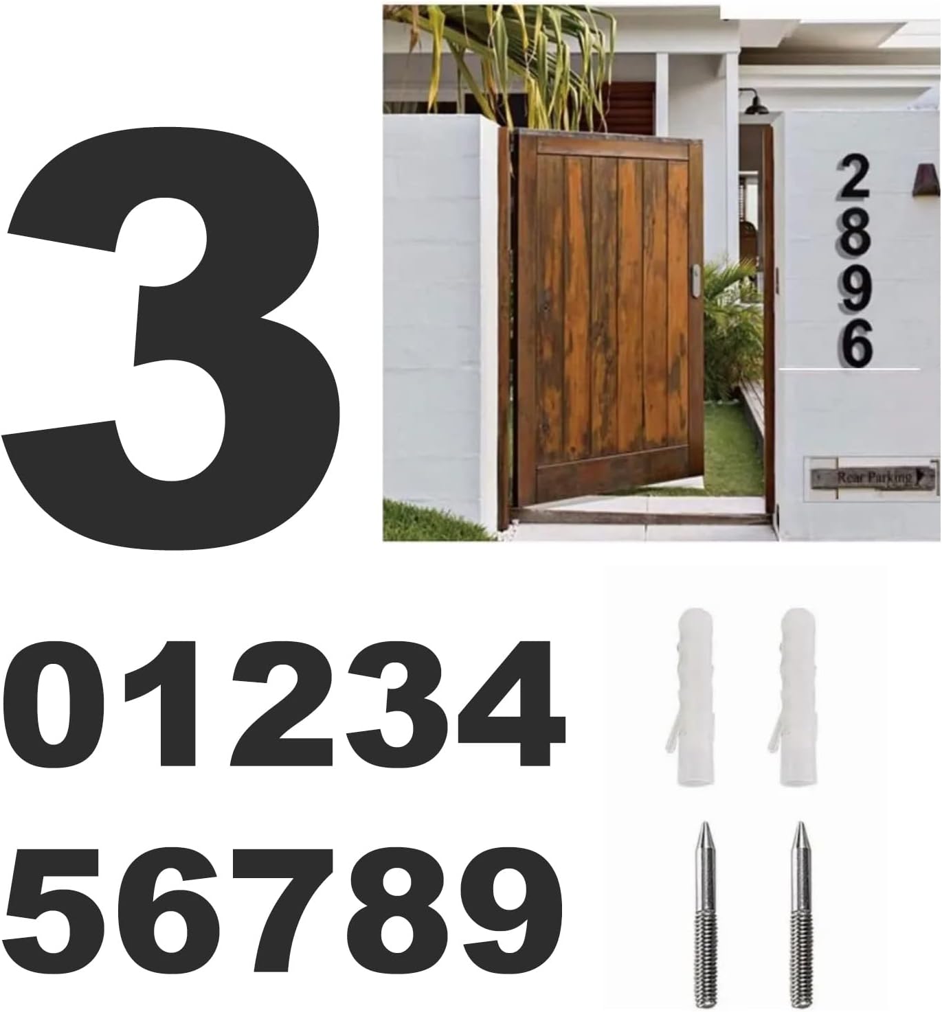 Números Puerta Modernos 20 Cm Números Industriales, Números De Casas De Aluminio, Números De Casas Antiguas, Decoración Del Números Casa Negro Contemporáneo