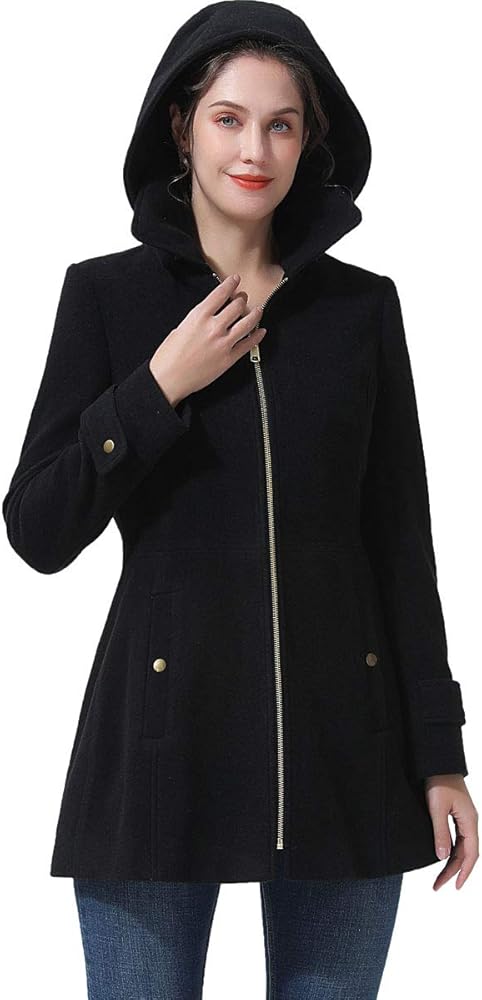 Amazon.com: BGSD Women Bao Wool Blend Short Hooded Walking Coat