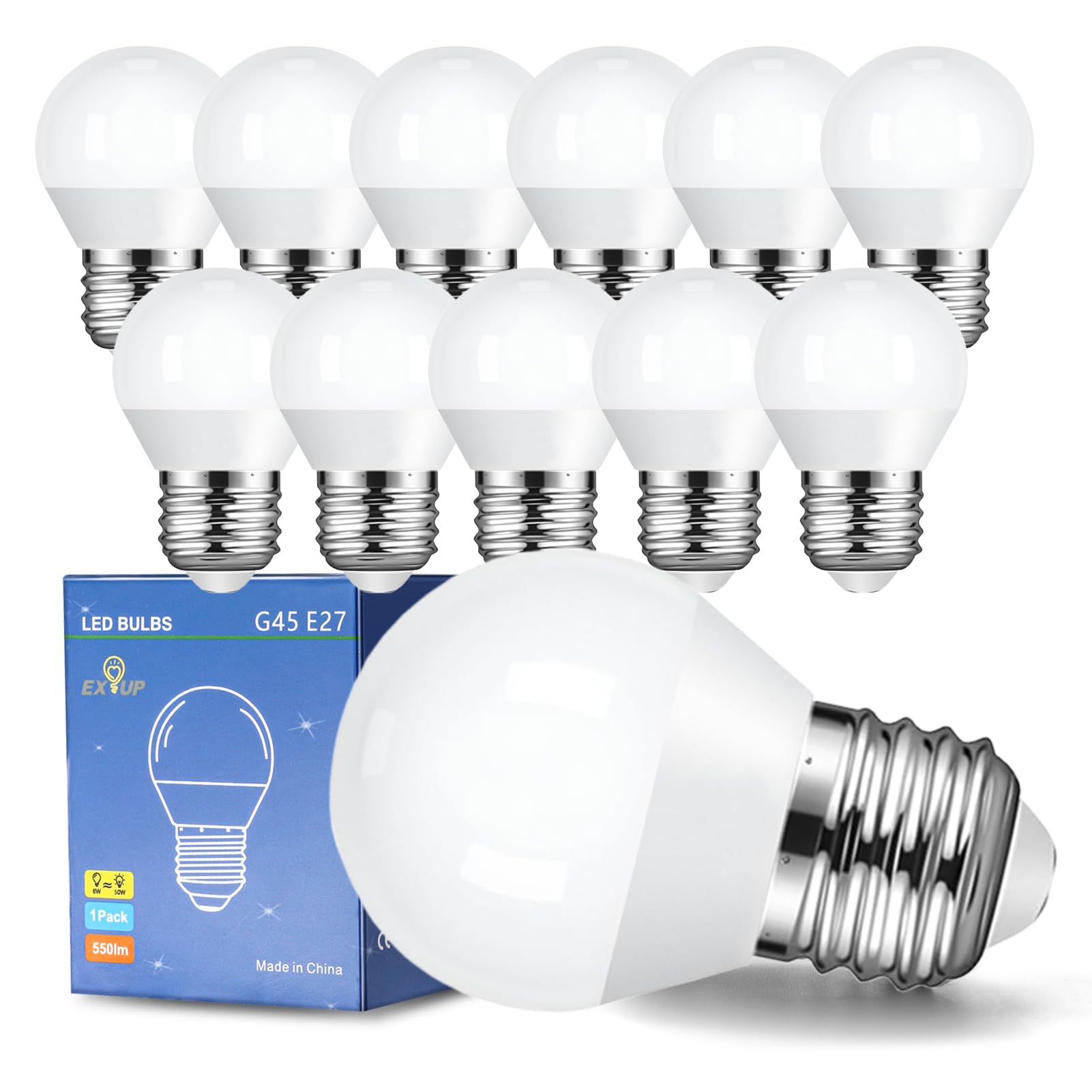 Vetrineinrete® Lampadina LED G45 8W E27 - Luce Calda 3000K, Fredda 6500K, Naturale 4000K, Risparmio Energetico 90%