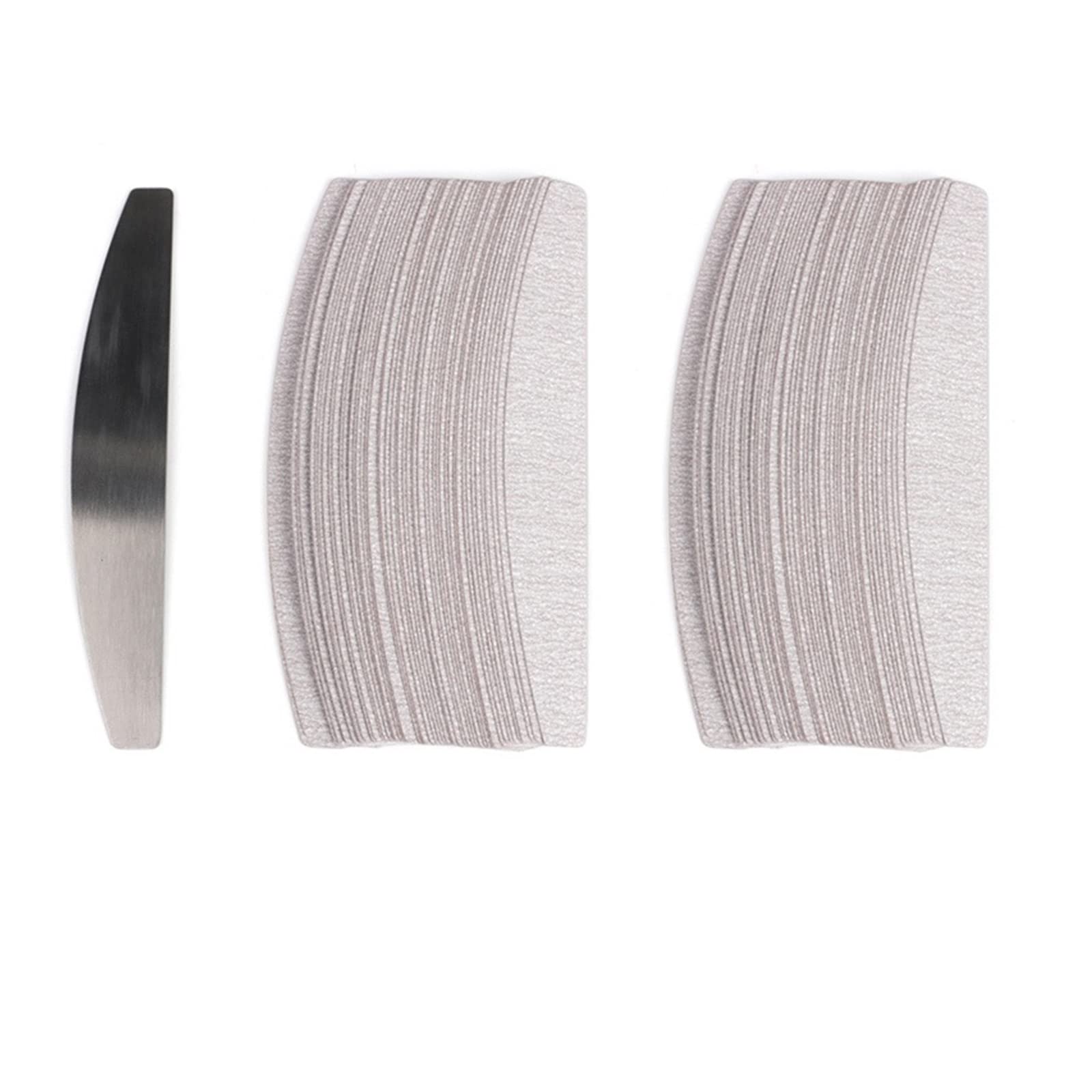 TRUSTTWO 50 pz/100 pz Grigio pastiglie Rimovibili con Manico in Metallo di Ricambio Carta vetrata Lima for Unghie 100/180 Misura for Manicure Callus Remover Buffer The 50Pcs 180-240Grit