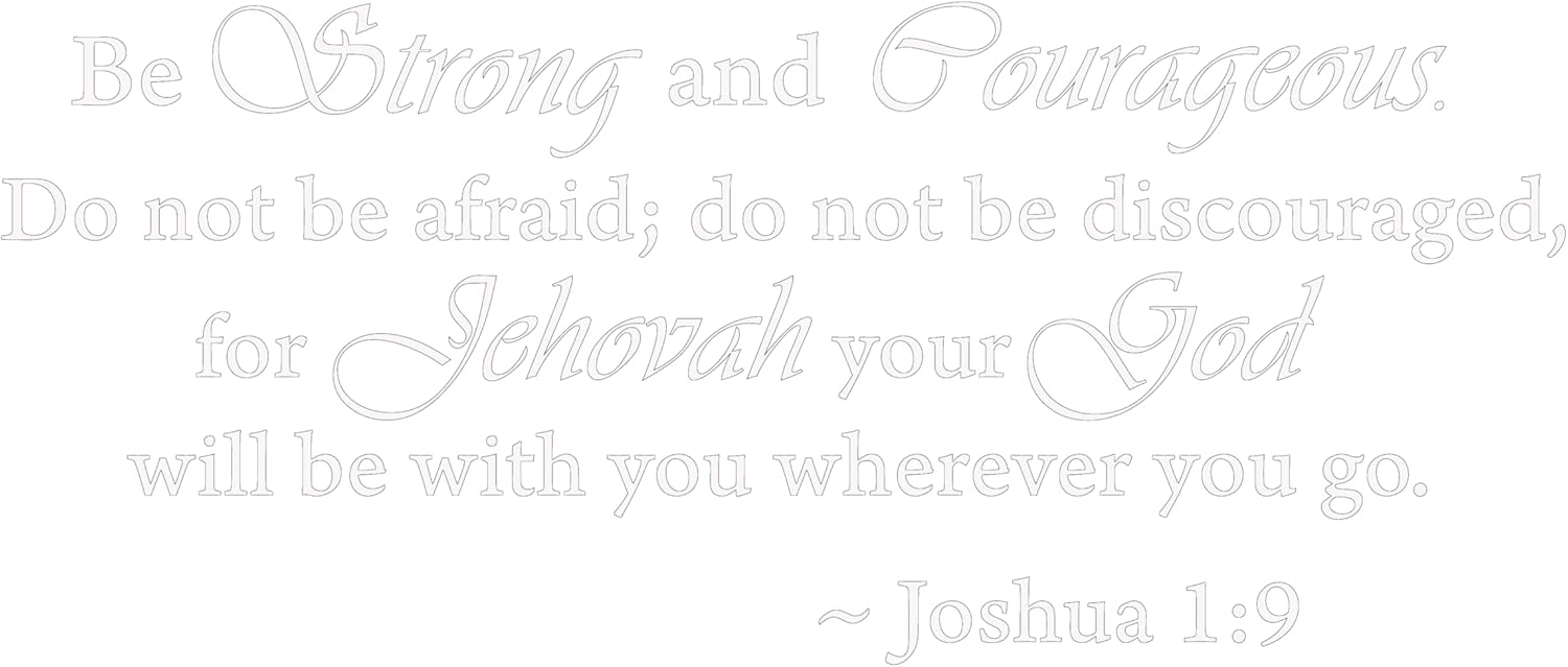 Gold(Chrome Mirror) 22'' X 52'' Be Strong and Courageous Do Not Be Afraid Joshua 1:9 Religious Wall Quotes Arts Large Wall Decal Sticker Quote Home Decoration Décor