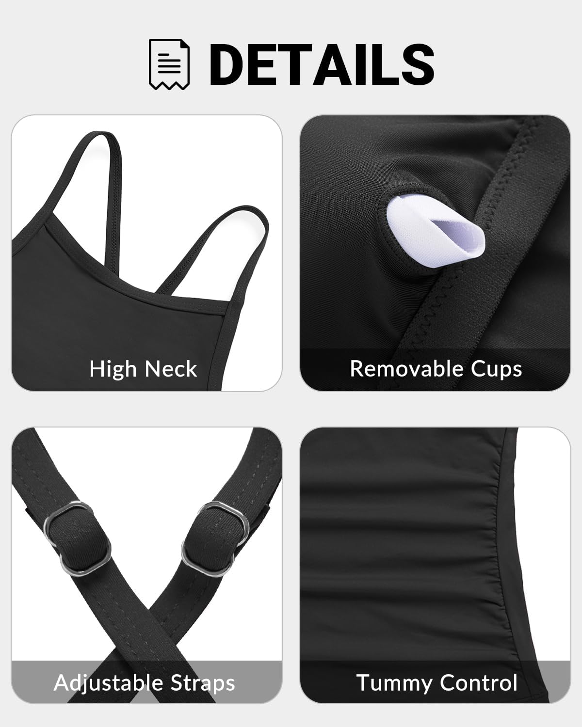 Women Tankini Swim Top Only - High Neck Bathing Suit Tops Tummy Control Tank Top No Bottom - Image 4