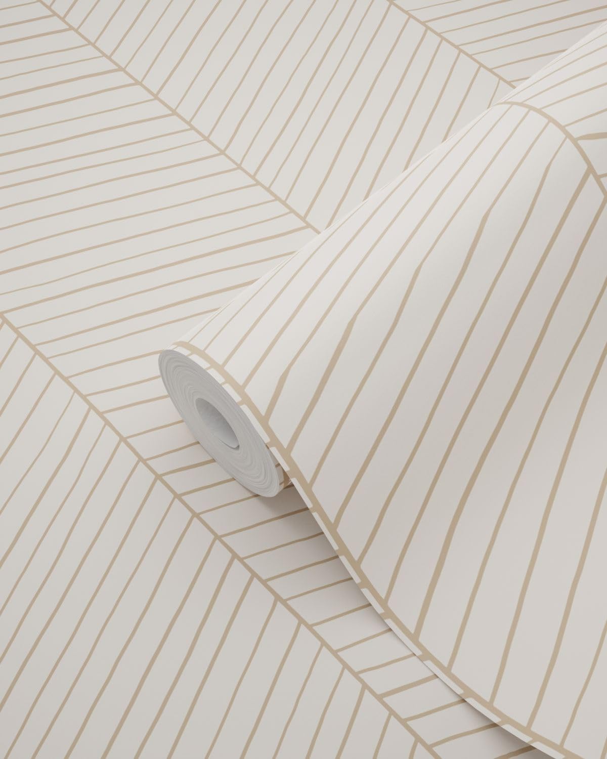 ESTAhome Tapeta motyw jodełki piaskowymIbeżowym 53 cm x 10.05 m