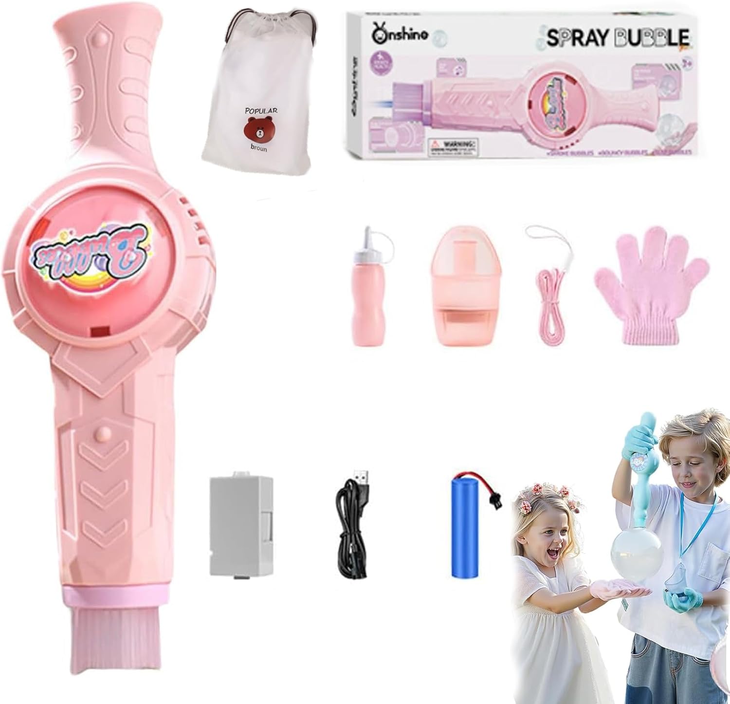 Magic Smoke Bubble Machine, Elastic Bubble Fog Wand, Bubblee Fog Wand with Gloves, Colorful Elastic Bubbles & Smoke Effect, Touchable Elastic Smoke Bubbles Toy with LED Lights