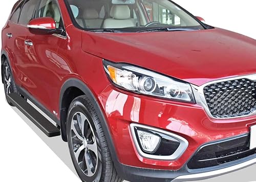Miniatura 6 de APS Estribos (barras laterales y escalones laterales) compatibles con KIA Sorento 2016-2020 (acero inoxidable con recubrimiento en polvo negro de 5