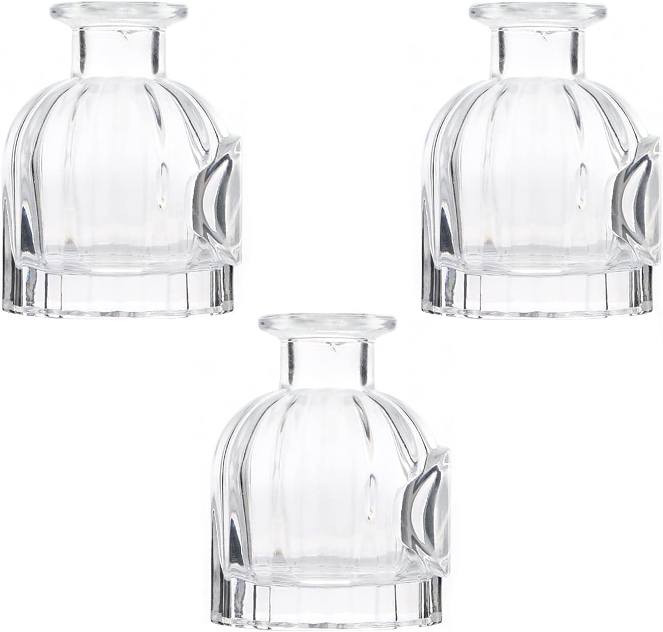 Lurrose 3個セット 50ml ホームアロマガラスボトル リードディフューザー用 アロマ精油拡散ボトル リードディフューザーボトル おしゃれ 部屋用 置型 詰め替え 透明 ガラス容器だけ 木製丸いボールなし 送料関税無料