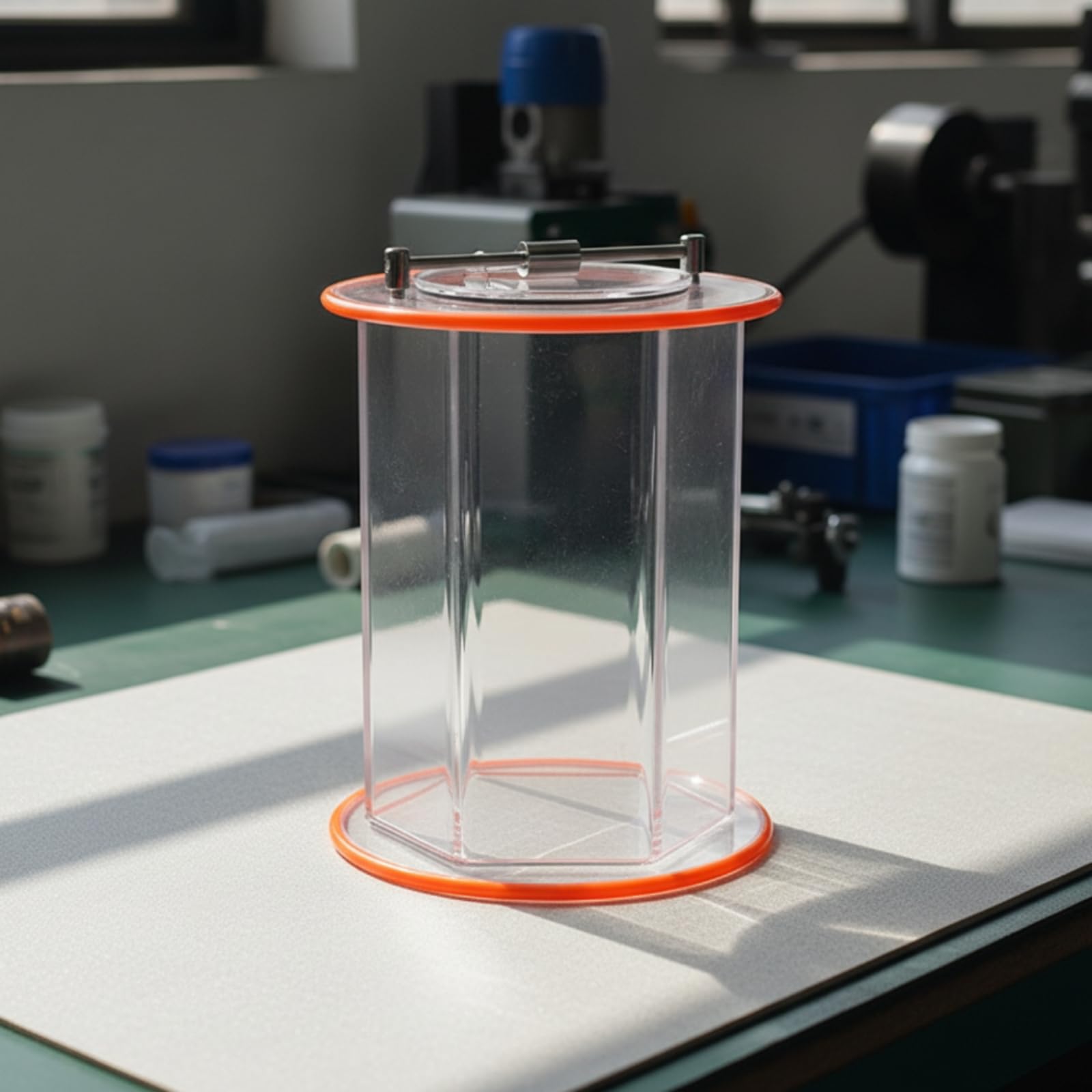 Tamburo di Ricambio Trasparente Tamburo con Coperchio Ermetico Barile per Orafi, Artigiani, Laboratorio, Officina , KT1320 Doppio Secchio