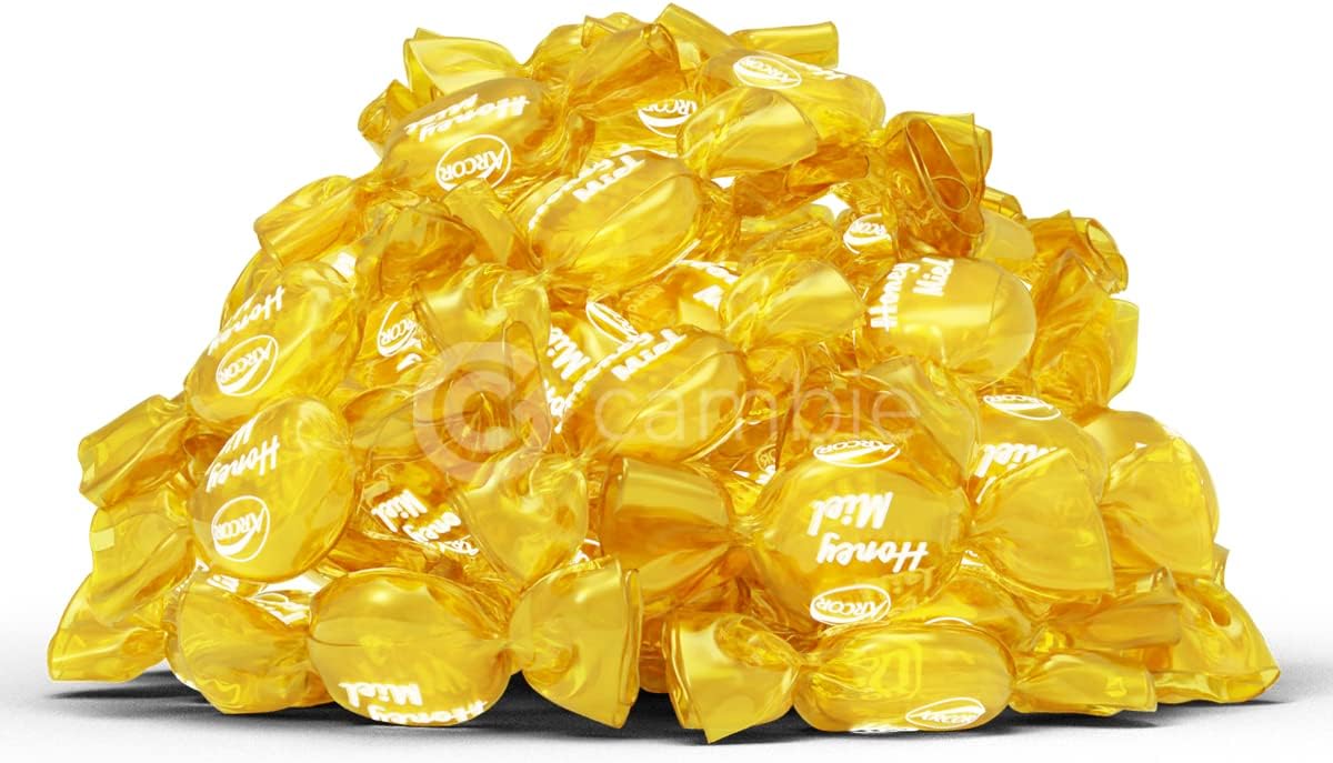 Arcor Honey Filled Candy, Individually Wrapped Sweet & Soothing Hard Candy with Delicious Honey Inside, Perfect for Parties & Events, Packaged in a Resealable Pouch - 2 lbs