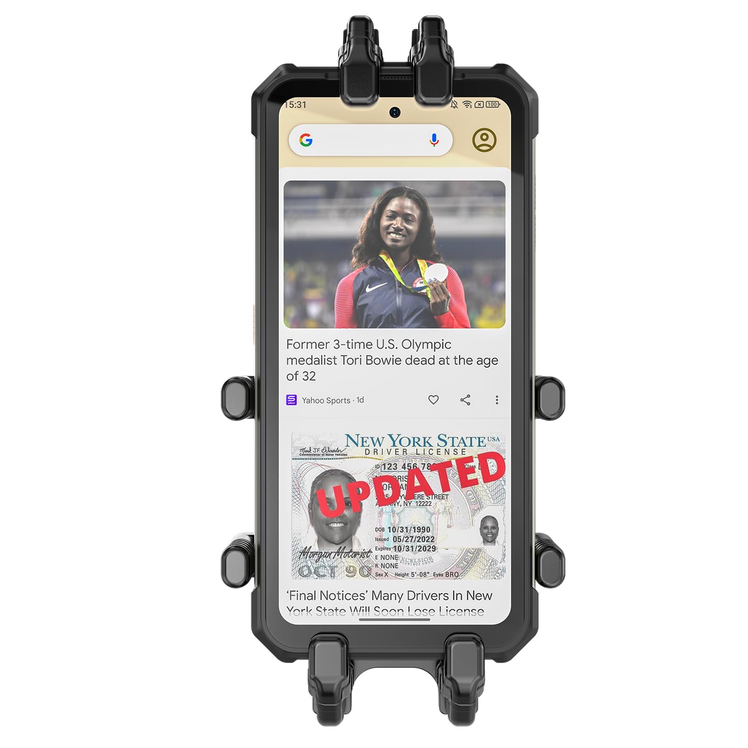 Ulefone Armor Mount Pro, Universal-Lenkertelefonhalterung, kompatibel mit Fahrrad und Motorrad, Schwarz