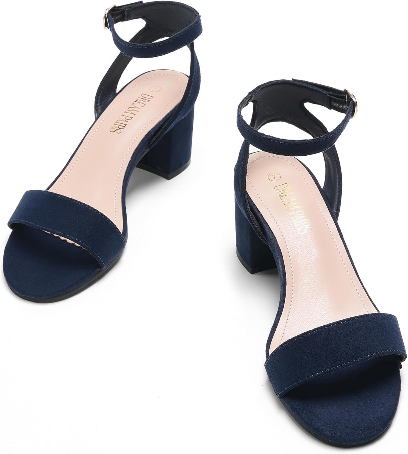 DREAM PAIRS Women's Open Toe Ankle Strap Low Block Chunky Heels Sandals Party Dress Pumps Shoes - Image 6