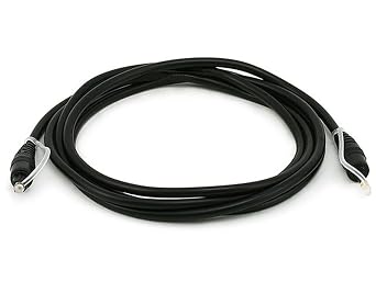 Monoprice S/PDIF Digital Optical Audio Cable - Toslink to 3.5mm Male Mini Toslink, 5.0 mm Outside Diameter, 6ft, Black