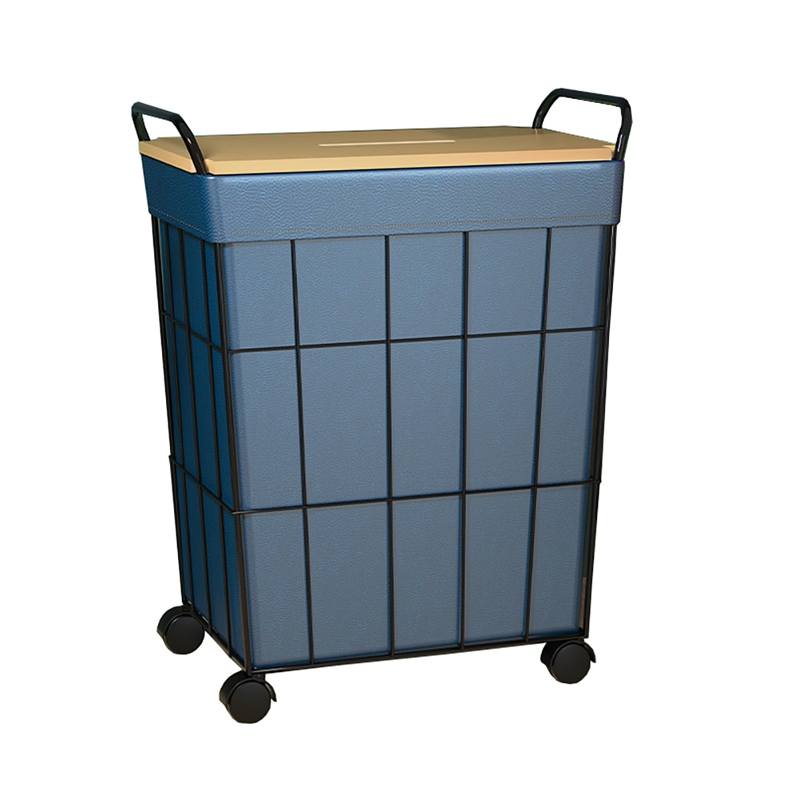 Panier à linge avec roulettes et poignée bac de rangement mobile pour trier les vêtements