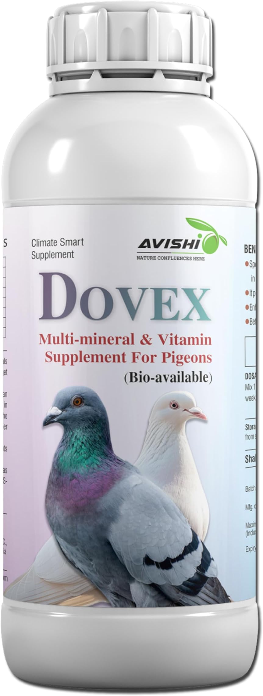 Avishi Dovex Multimineral and Vitamin Supplement for Pigeons (250 ml) Organic Formula for Healthy Growth, Weight Gain, Enhanced Productivity, and Better Quality Eggs