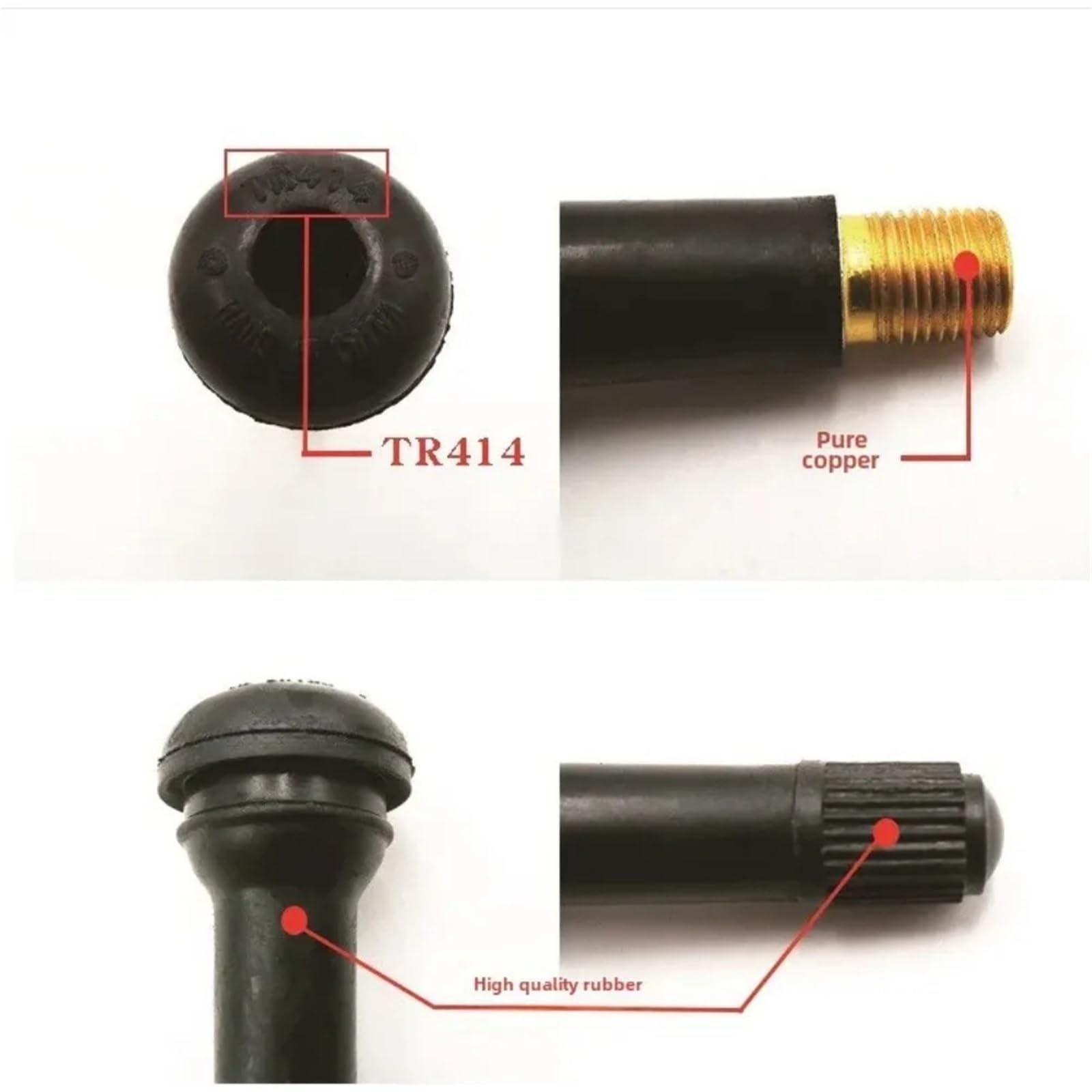 Ventilkappen 20/50/100 stücke Universal Snap-in Auto Tubeless Reifen Ventil Vorbauten Gummi Legierung Vakuum Luft für Auto Motorrad(100 Pcs)
